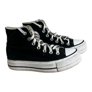 Converse All Star Women Shoe Size 6.5 LIFT HI - High Top Platform Black Canvas